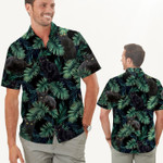 Black Cats Tropical Palm Tree Leaves Men Hawaiian Shirt For Pet Lovers - Gift For Cat Lovers