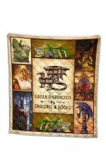 Easily Distracted By Dragons And Books Quilt