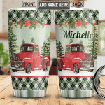Personalized Christmas Red Truck Stainless Steel Tumbler