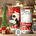 Personalized Christmas Panda Stainless Steel Tumbler