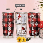 Personalized Christmas Cardinal Stainless Steel Tumbler