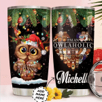 Personalized Owl Christmas Stainless Steel Tumbler
