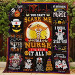 Halloween Nurse Quilt Blanket