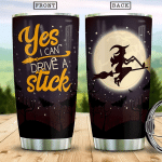 Yes I Can Drive A Stick Boo Ghost Scary Pumpkin Trick Or Treat Halloween Stainless Steel Tumbler