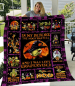 Halloween In My Defense The Moon Was Full And I Was Left Unsupervised Turtle Quilt Blanket