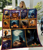Black Cat Halloween Quilt Blanket