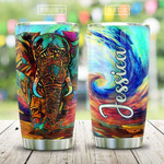 Larvasy Abstract Art Elephant Personalized Stainless Steel Tumbler