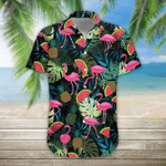 Larvasy Flamingo Hawaiian Shirt Aloha Shirt For Summer