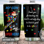 Larvasy Autism Son Supperhero Personalized Kd2 Stainless Steel Tumbler