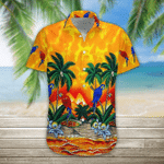 Larvasy Parrot Hawaiian Shirt Aloha Shirt For Summer