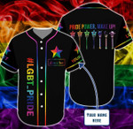 Larvasy Personalized Custom Name Pride Power Baseball Tee Jersey Shirt