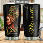 Larvasy Black Women Strong Personalized Stainless Steel Tumbler