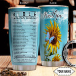 Larvasy Bible Number Butterfly Personalized Stainless Steel Tumbler