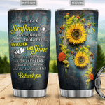 Larvasy Be Like A Sunflower Sunflower Pattern Red Roses And Sunflowers Gifts For Sunflower Lovers Sunny Sunflowers Sunshine Stainless Steel Tumbler