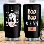 Larvasy Boo Boo Crew Happy Halloween Patterns Boo Ghost Scary Pumpkin Trick Or Treat Halloween Stainless Steel Tumbler