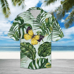 Larvasy Butterfly Palm Hawaiian Shirt Aloha Shirt For Summer