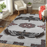 Norse Pattern And Raven - Viking Area Rug - Myvikinggear Store