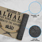 Viking Gear : Welcome To Valhalla Fill Your Horn And Come Feast With The Gods Skal - Viking Door Mat