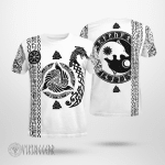 Viking Rune With Raven And Wolf - Viking T-Shirts All-Over-Print