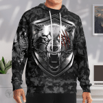 Fenrir Wolf And Hammer - Viking Hoodie All Over Print