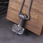 Vikings Necklace Thor's Hammer Mjolnir Scandinavian Rune