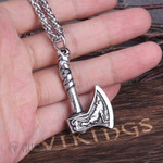 Vikings Necklace Wolf And Raven Axe