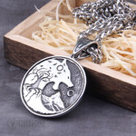 Vikings Necklace Wolf head and life tree norse