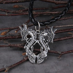 Viking Necklace Double Dragon Retro