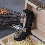 Viking Bracelets Mjolnir Leather Bracelet Thor hammer