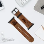 Viking Valknut Handmade Leather Watch Strap, Smartwatch Bands - Myvikinggear.com