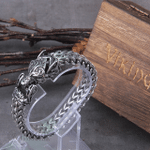 Viking Wolf|Raven|Bear Bracelet Stainless Steel Mesh Chain Can Open Wolf|Raven|Bear Mouth - Viking Bracelet - Myvikinggear Store