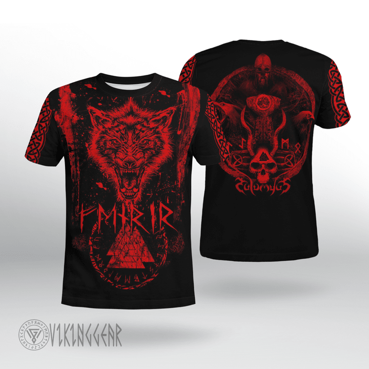 Fenrir Wolf - Viking T-shirt - Myvikinggear Store