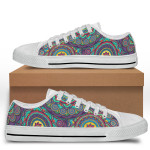 Mandala Colorful Pattern Low Top Canvas Shoes Custom Mandala Sneakers