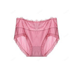 3/5PCS-Plus Size IceSilk Lace Cotton Panties