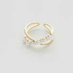 Cubic Pearl Beaded Adjustment Ring