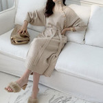 French gentle and lazy style loose knit dress