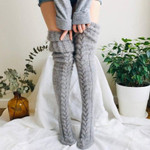 Hand-knit winter long woolen socks