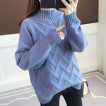 Long sleeve turtleneck knitted sweater