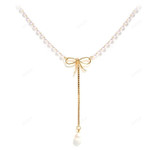 Pearl Bow Short Necklace