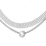 Pearl Dangle Charms Choker Necklace