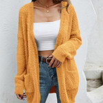Single-breasted Solid Color Cardigan