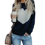 Sweaters Long Sleeve Crewneck Cute Heart Knitted Sweaters
