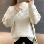 Warm women's sweater turtleneck