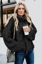 Winter thick knitted turtleneck sweater