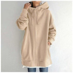 Zipper Hooded Long Plus Cashmere Sweater