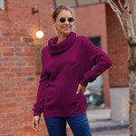 Basic Casual Solid Color Turtleneck Mohair Knitted Pullover