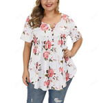 BUY 2 FREE SHIPPING🔥V-neck button plus size printed T-shirt