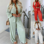 Loose Long Sleeve Top + Trousers Two-piece Suit