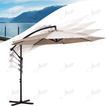 10 ft Offset Patio Umbrella With Stand For Outdoors