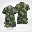 Excellent Army Style Short Sleeve Long Trouser Pyjamas Stretchy And Lightweight